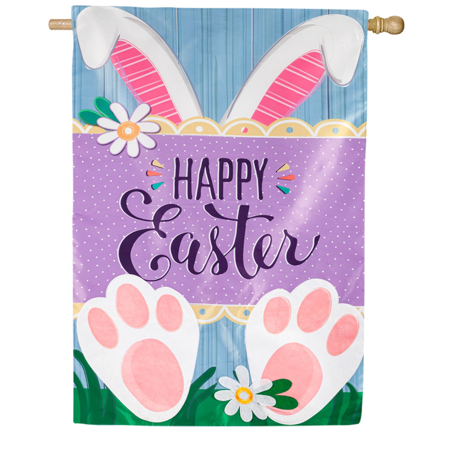 Evergreen Bunny Easter Double Appliqued House Flag