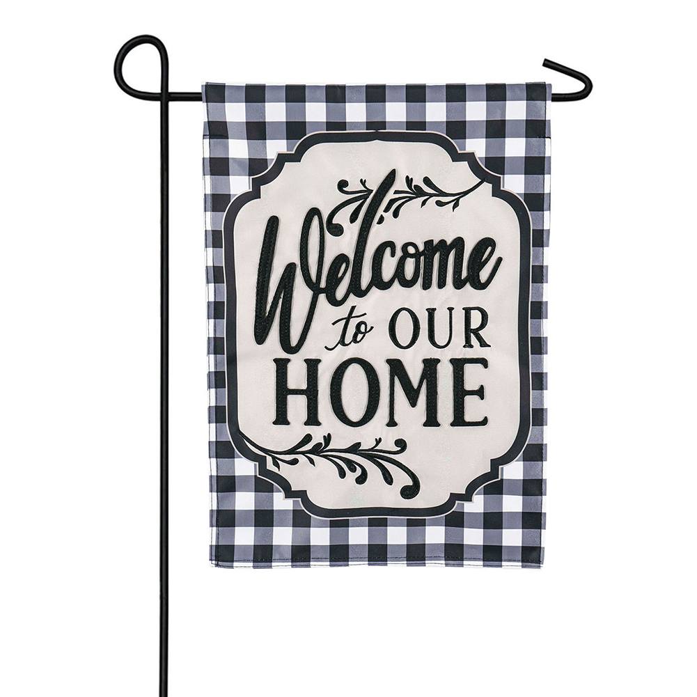 Classic Welcome Home Appliqued Garden Flag