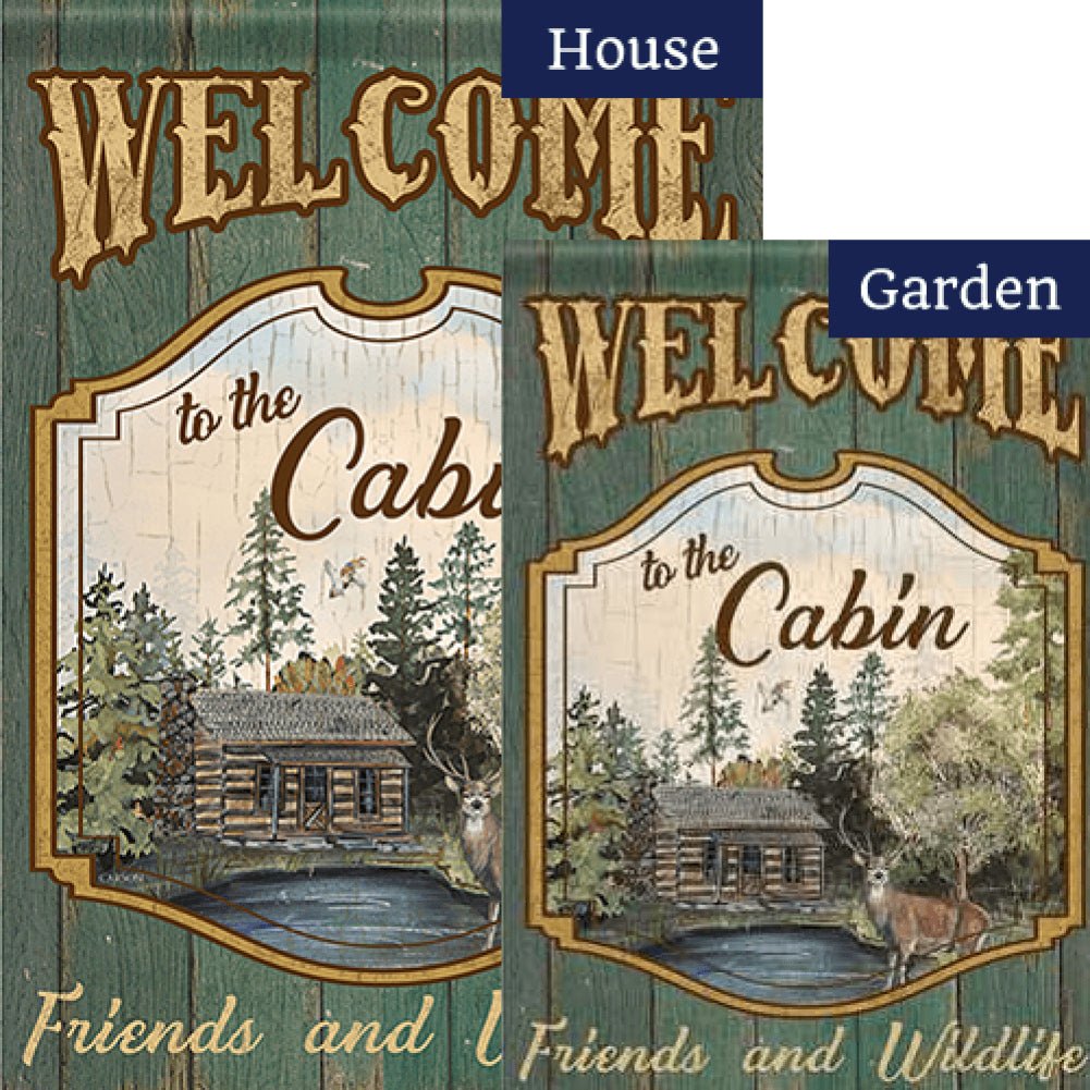 Welcome to the Cabin Double Sided Flags Set (2 Pieces)