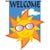Welcome Sun Double Appliqued House Flag