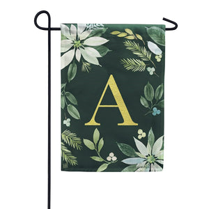 Poinsettia Joy Monogram Garden Flag