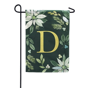 Poinsettia Joy Monogram Garden Flag