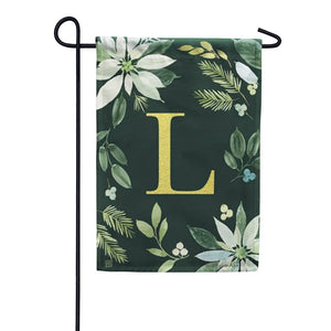 Poinsettia Joy Monogram Garden Flag