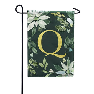 Poinsettia Joy Monogram Garden Flag