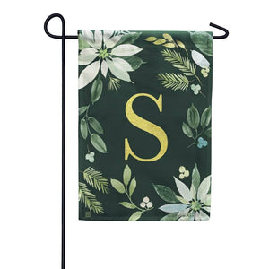 Poinsettia Joy Monogram Garden Flag