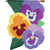 Spring Pansies Double Appliqued House Flag