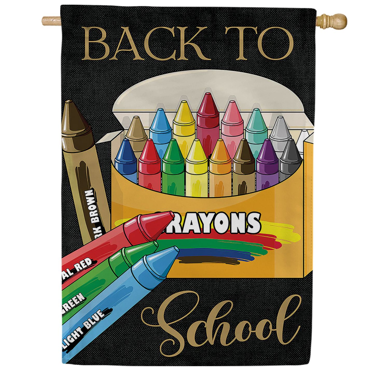 School Crayons House Flag