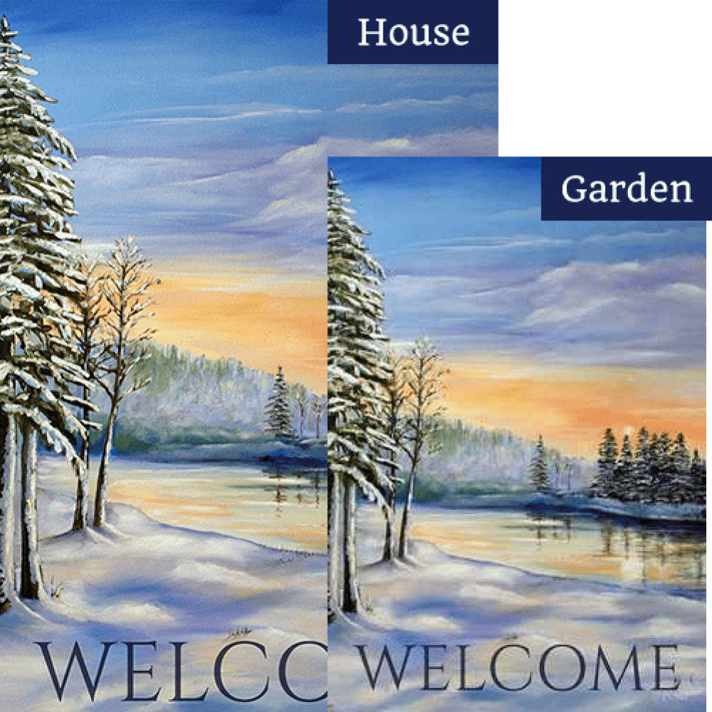 Winter River Welcome Flags Set (2 Pieces)