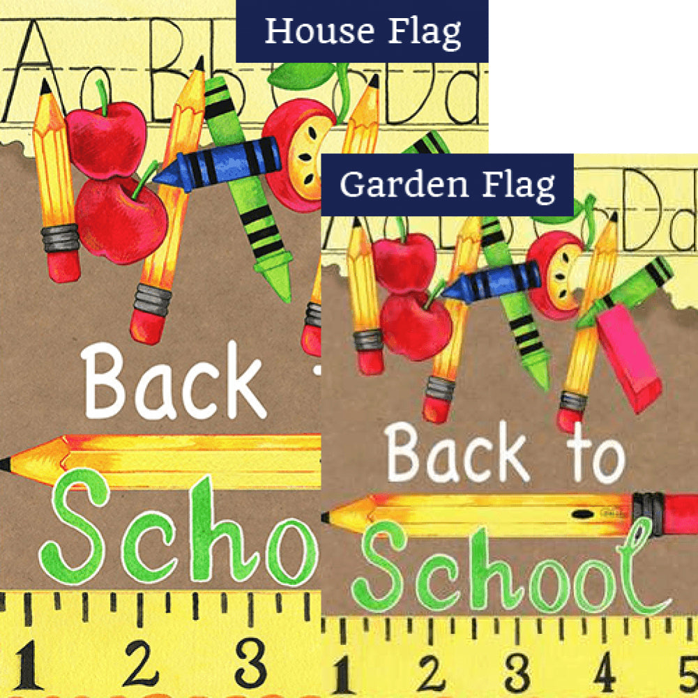 Back To School Supplies Flags Set (2 Pieces)