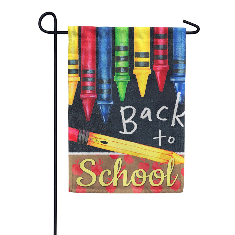 Back to School Crayons Garden Flag