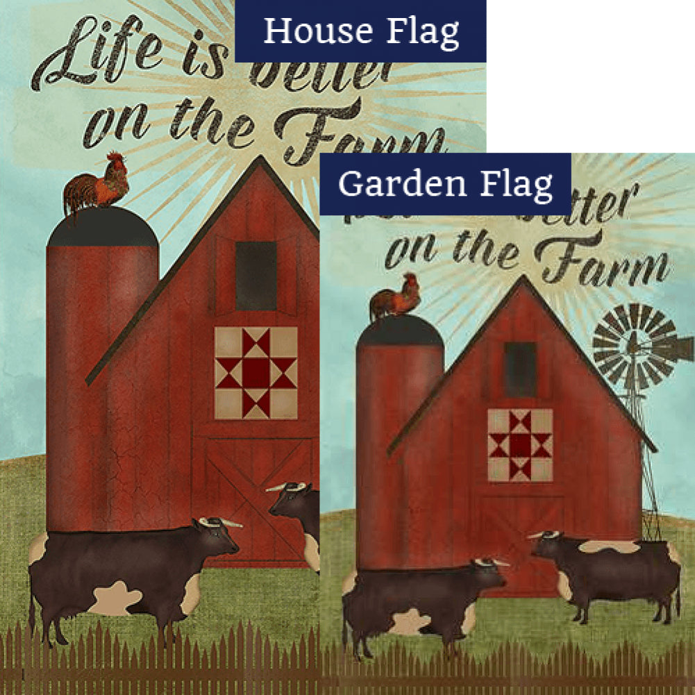 Better On The Farm Flags Set (2 Pieces)
