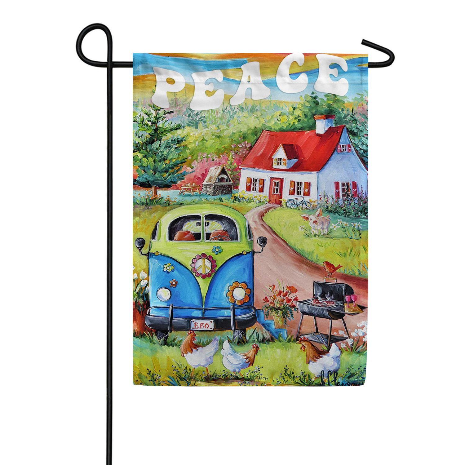 Peace Van Farm Garden Flag