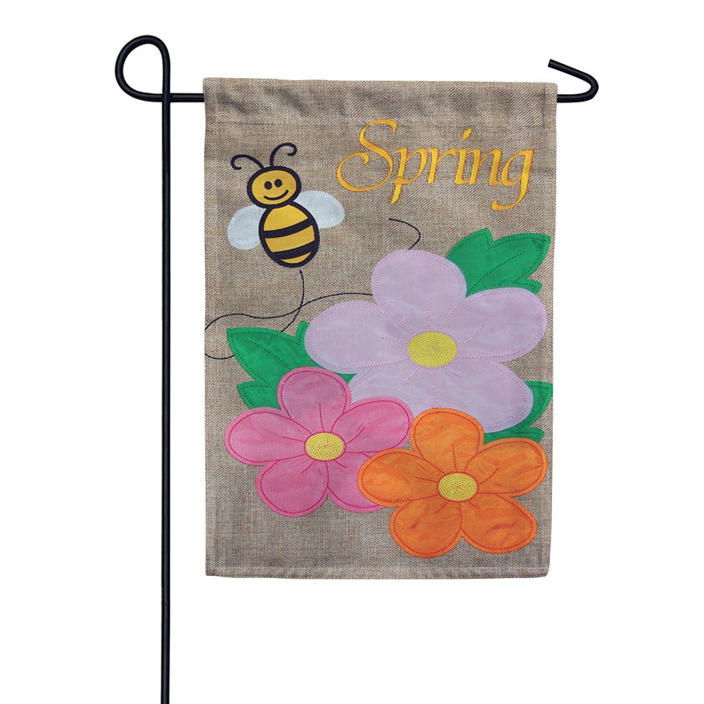 Spring Bee Burlap Garden Flag