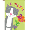 Grey Cat House Flags