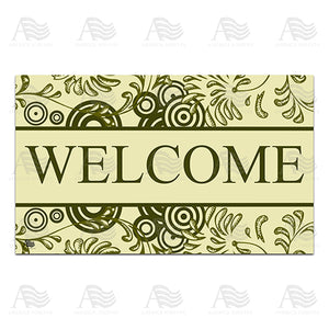 Green Fern Leaves Doormat