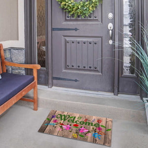 Flowery Wood Panel Doormat