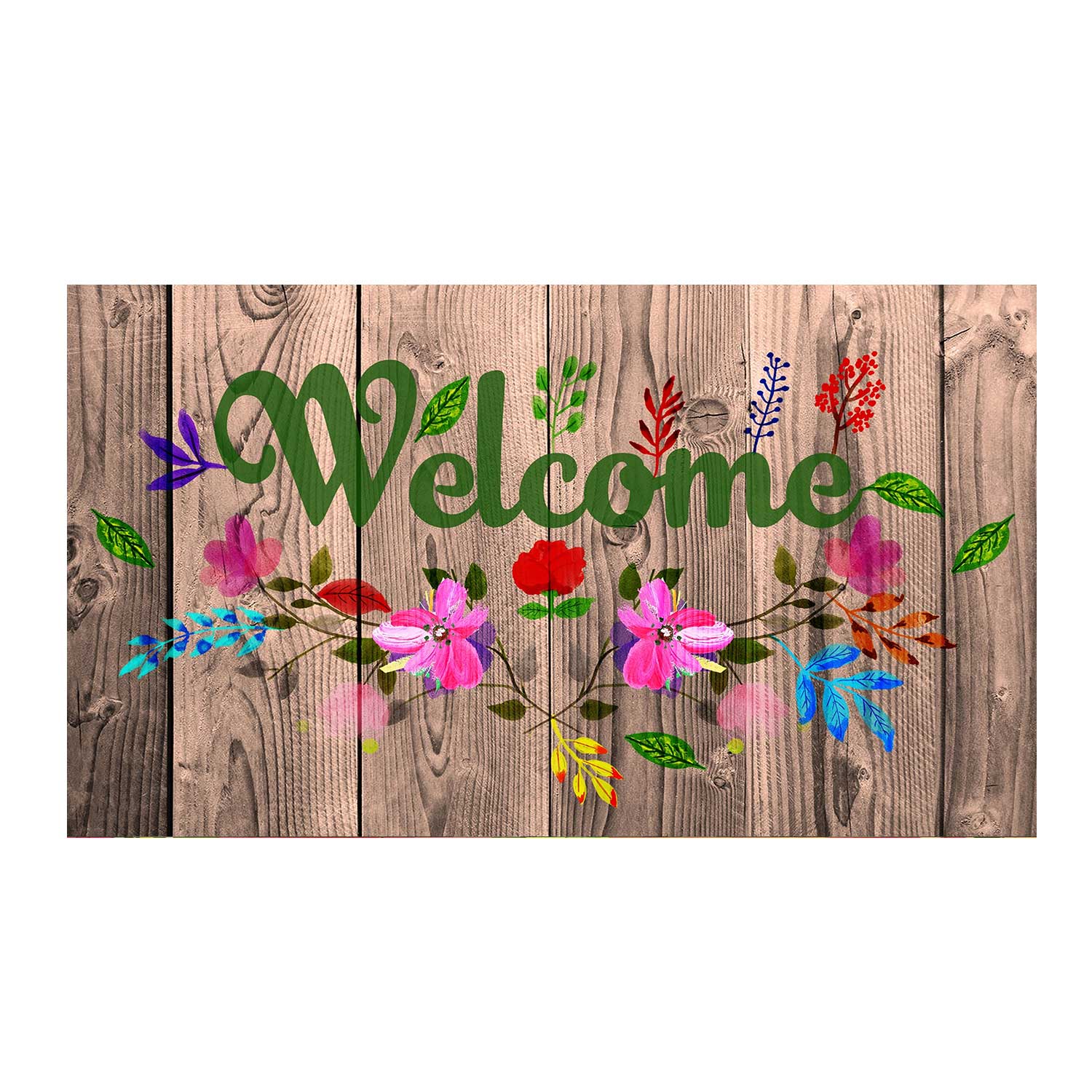 Flowery Wood Panel Doormat