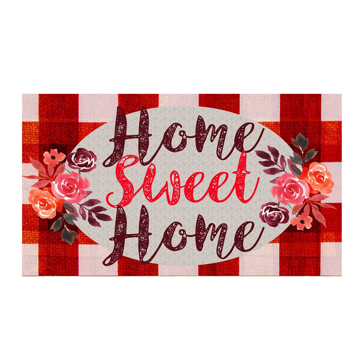 Red Gingham Doormat