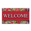Flowers And Plaid Doormat