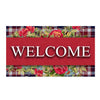Flowers And Plaid Doormat
