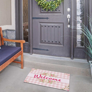 Rose Gingham Doormat