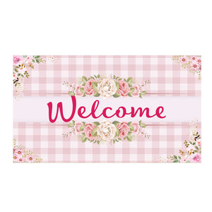 Rose Gingham Doormat