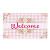 Rose Gingham Doormat