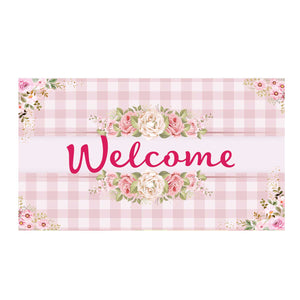 Rose Gingham Doormat