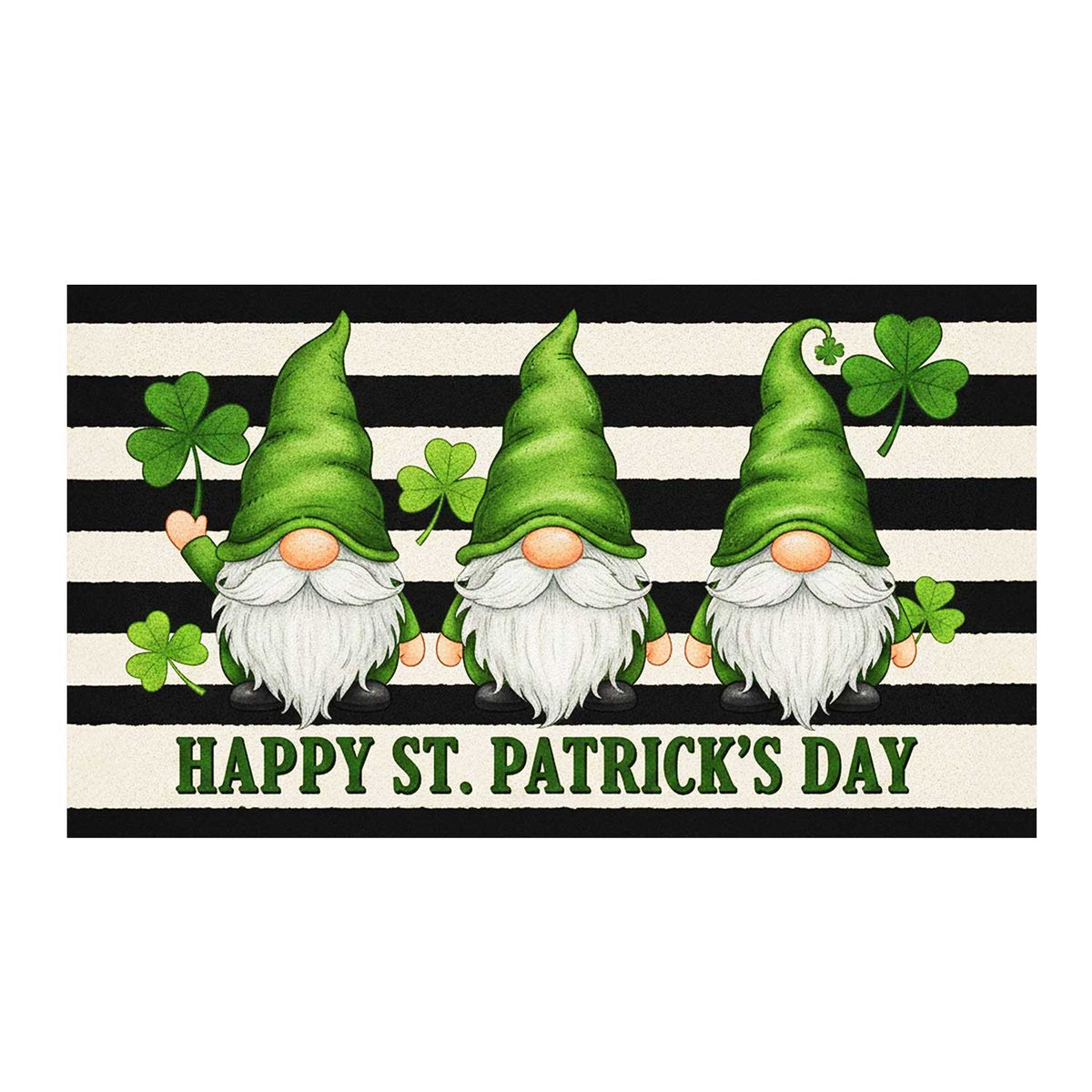 Happy St. Patrick's Day Gnomes Doormat