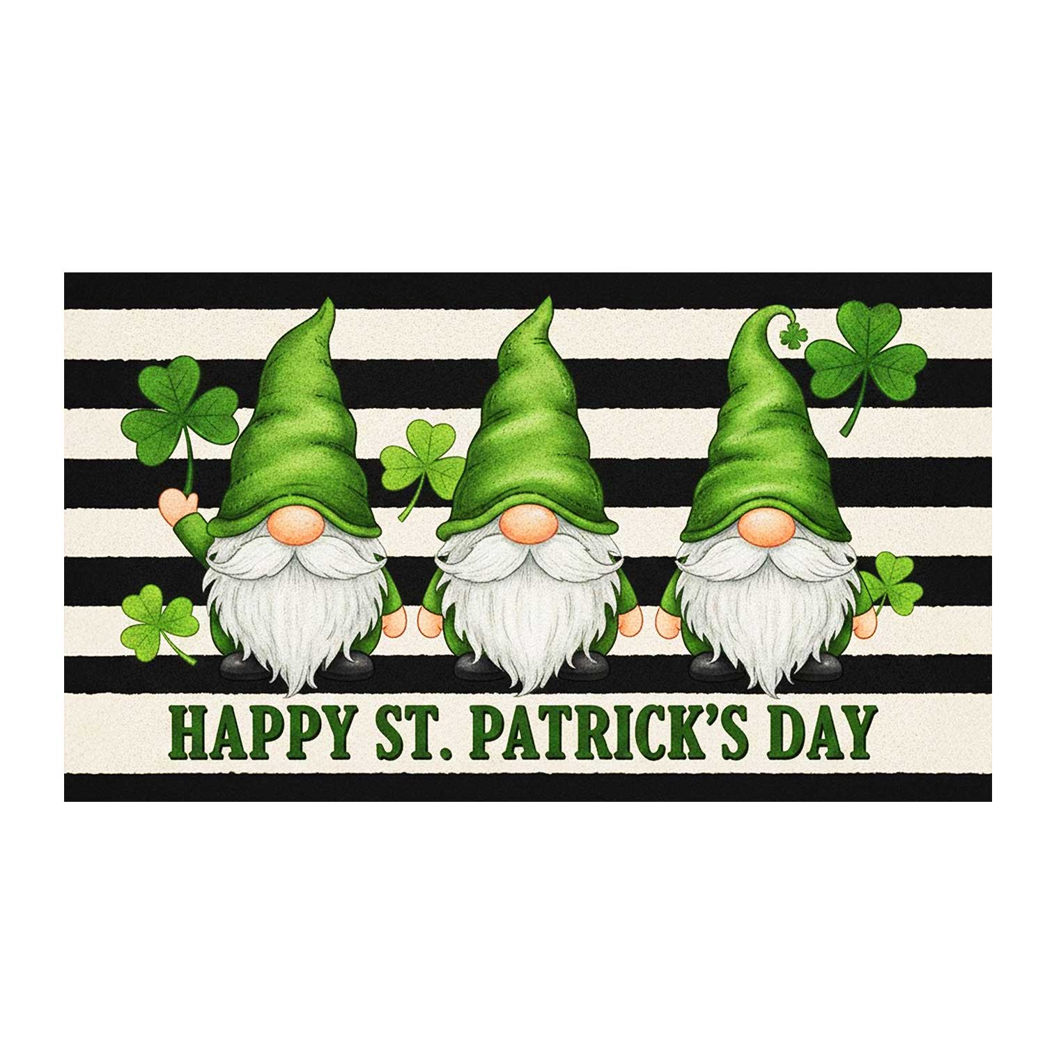 Happy St. Patrick's Day Gnomes Doormat