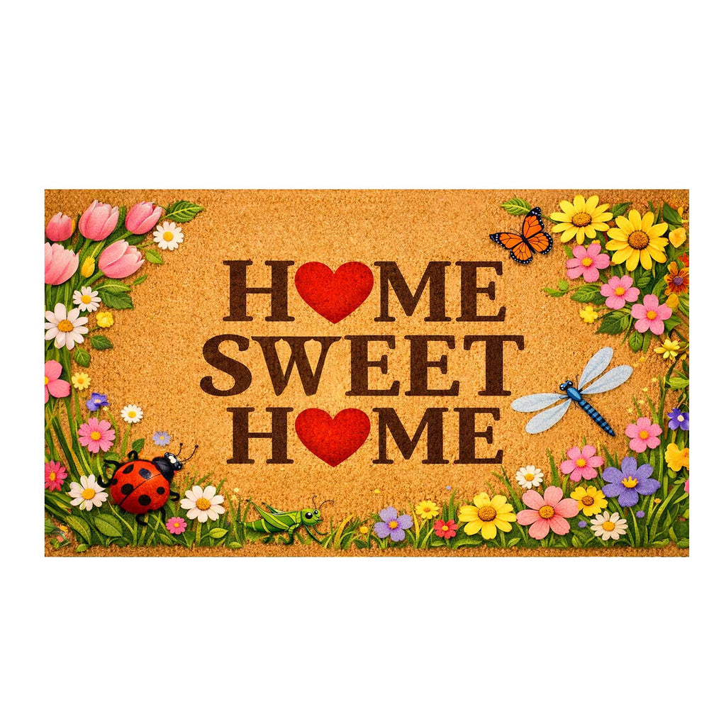 Home Sweet Home Spring Floral Doormat