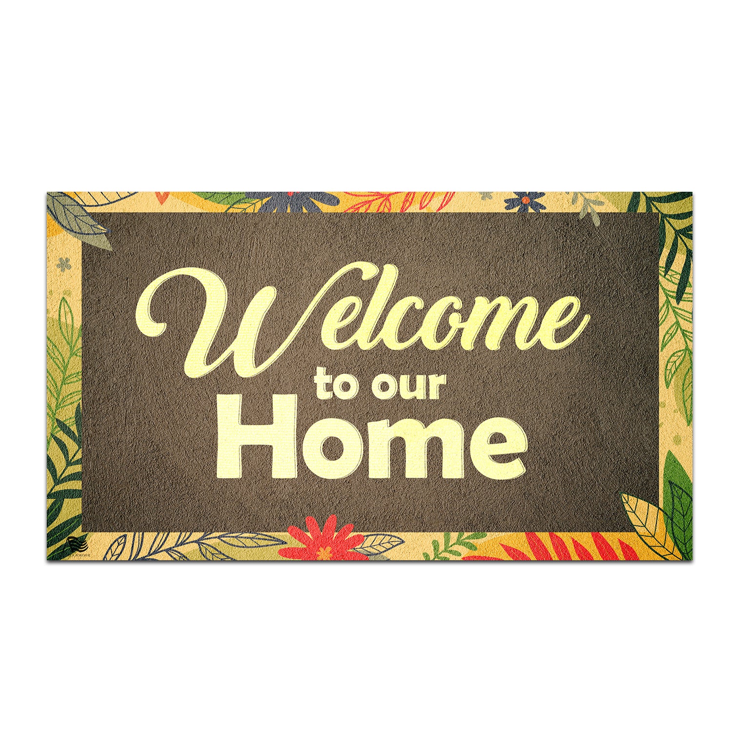 Colorful Fern Leaves Doormat