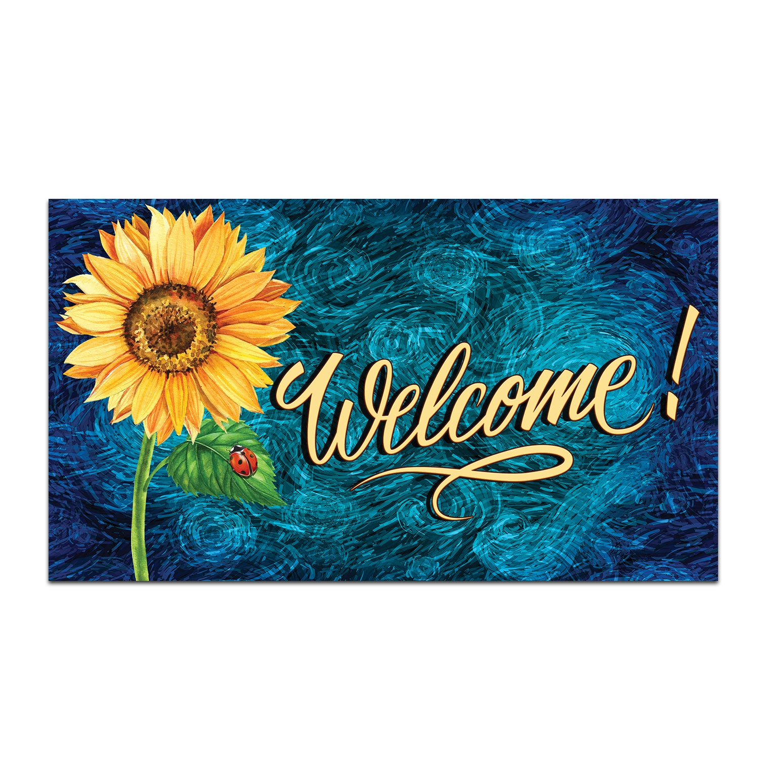 Welcome Bright Sunflower Doormat