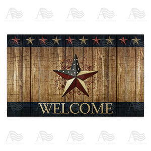 Country Patriotic Star Welcome Doormat