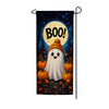 Boo Ghost With Pumpkins Halloween Garden Banner Flag