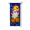 Stained Glass Ghost Halloween Garden Banner Flag