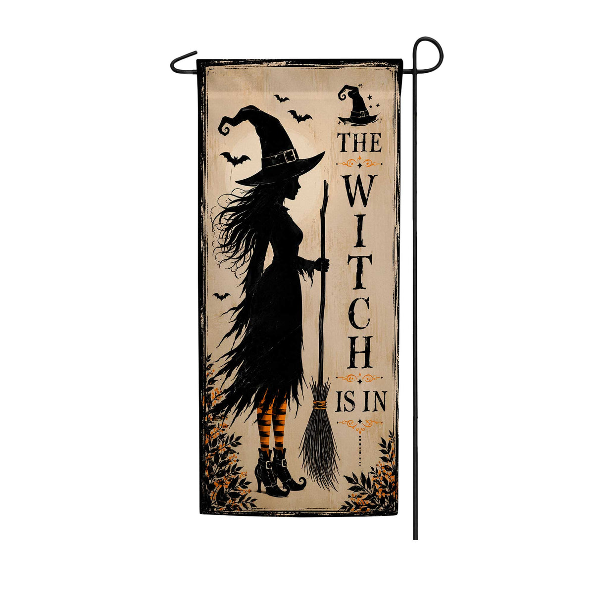 The Witch Is In Garden Banner Flag