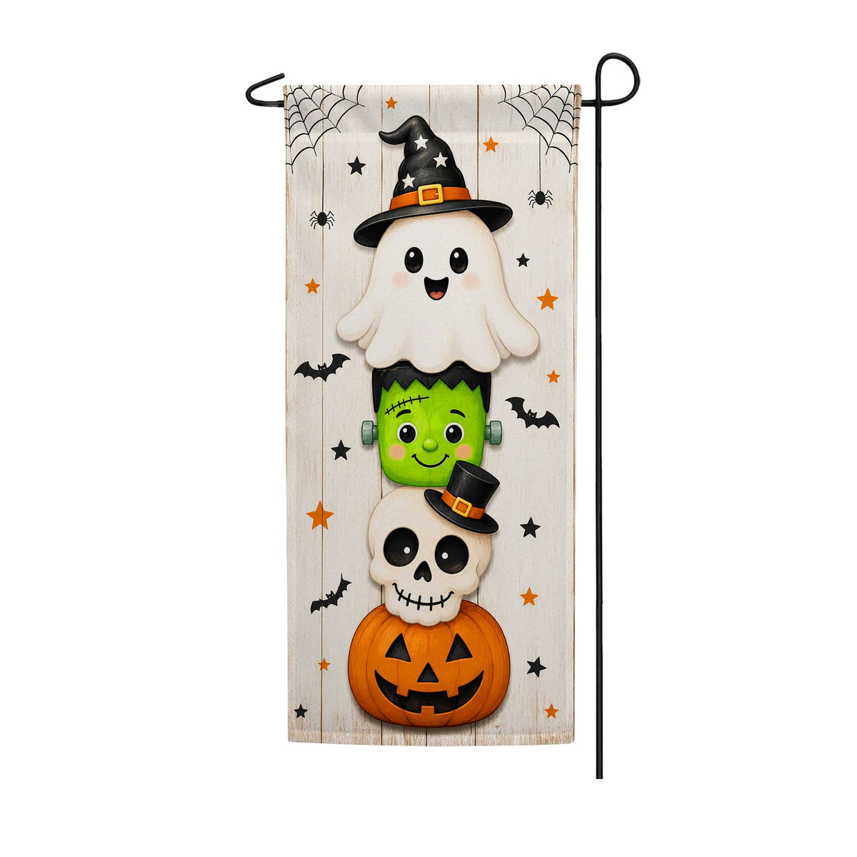Stacked Halloween Friends Garden Banner Flag