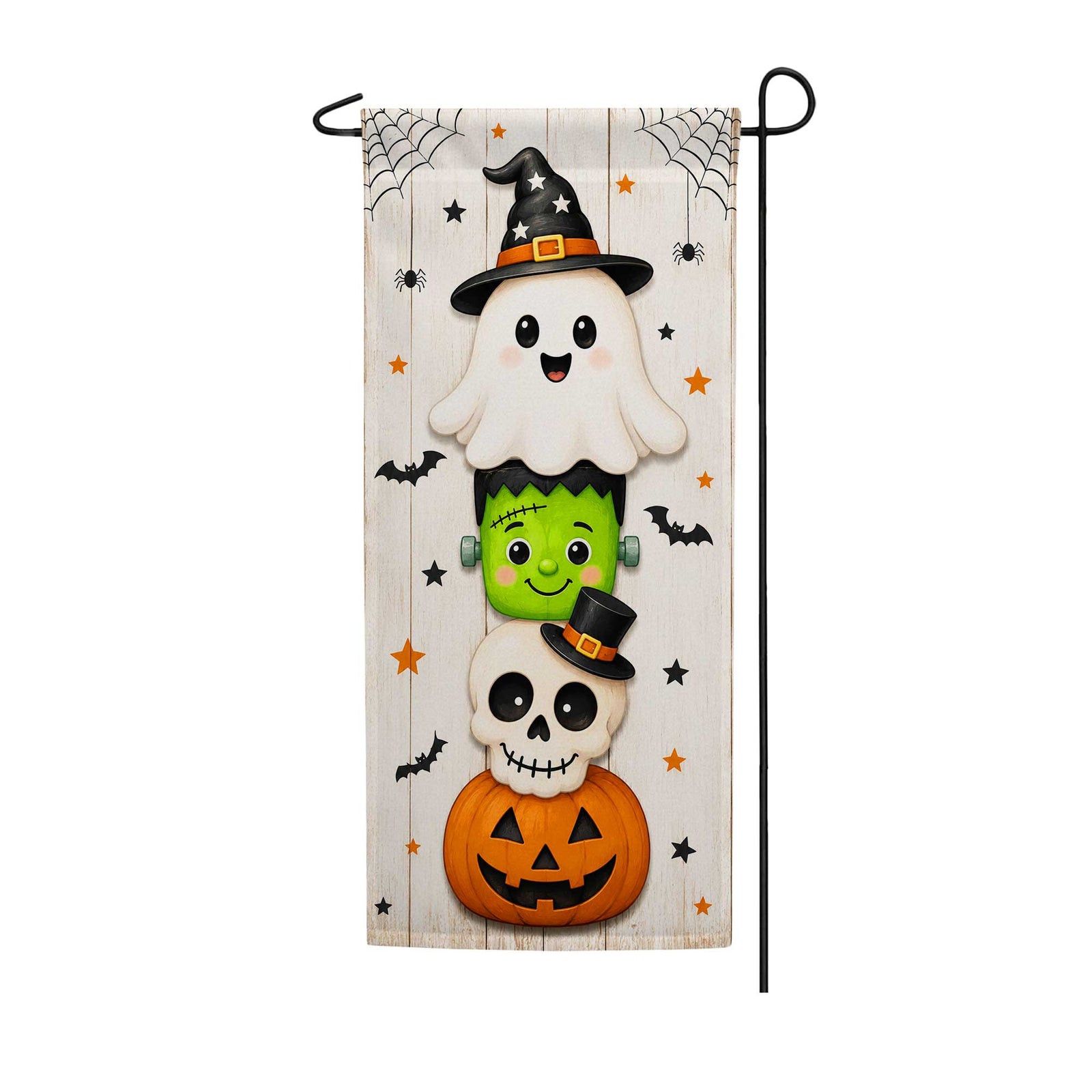 Stacked Halloween Friends Garden Banner Flag