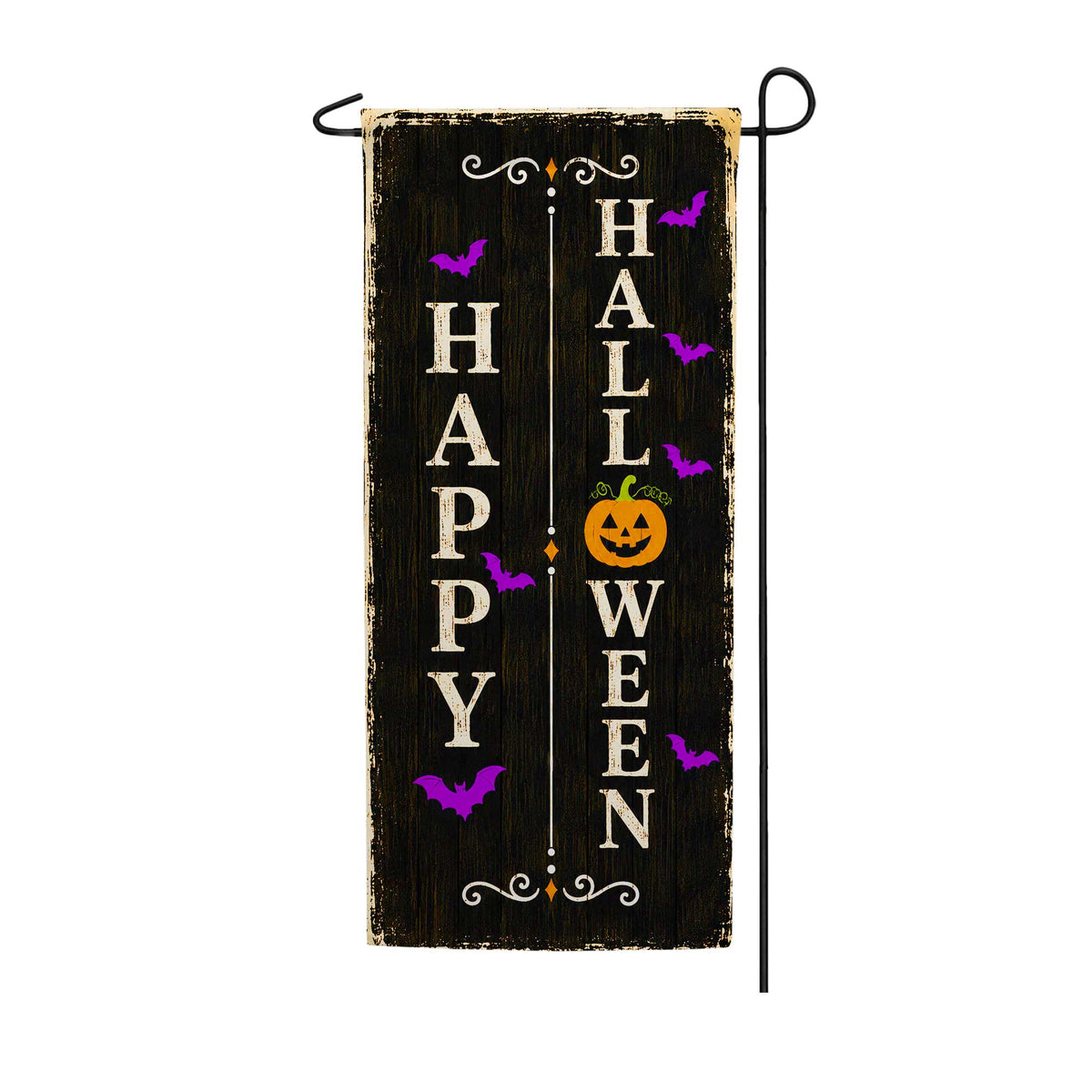 Happy Halloween Pumpkin Bats Garden Banner Flag