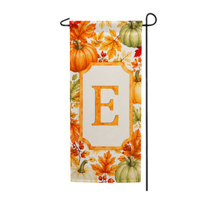 Fall Pumpkin Monogram Double Sided Banner Garden Flag 12.5" x 28"