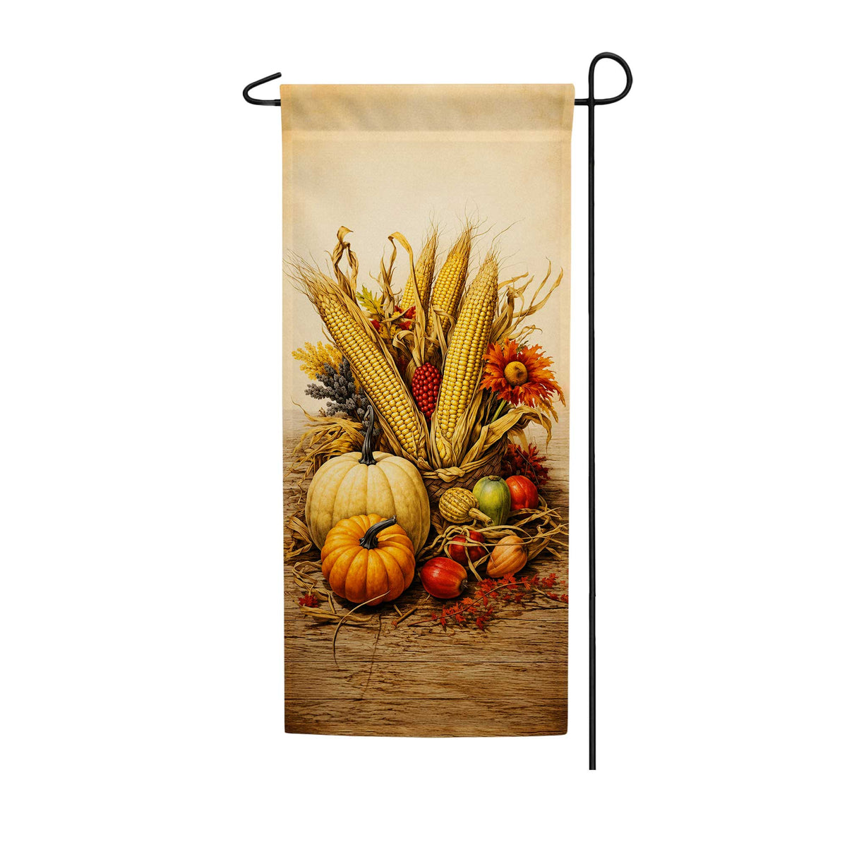 Fall Gourds And Corn Garden Banner Flag