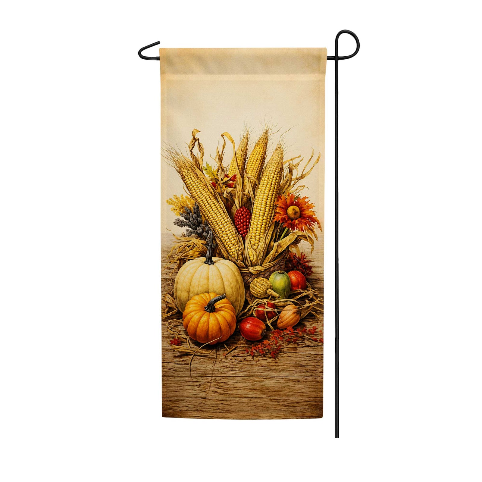 Fall Gourds And Corn Garden Banner Flag