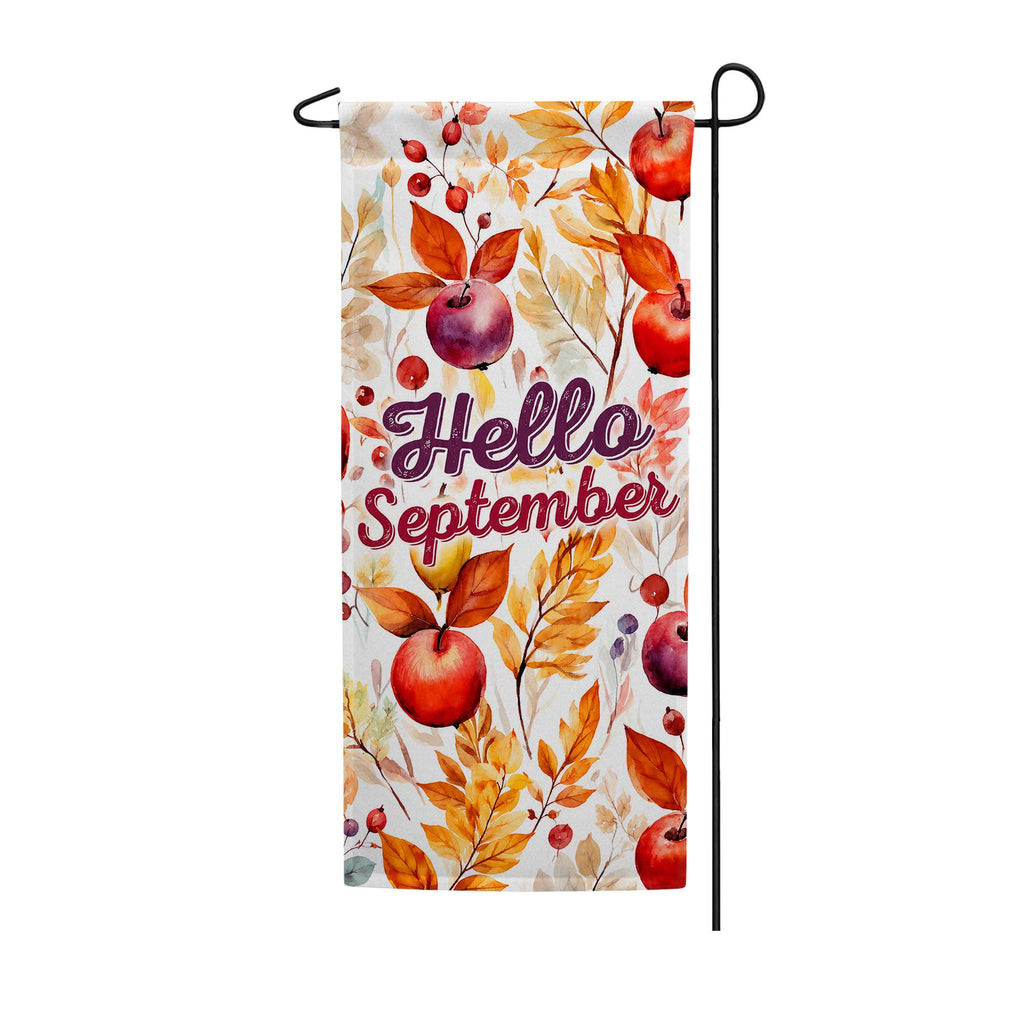 Hello September Colors Garden Banner Flag