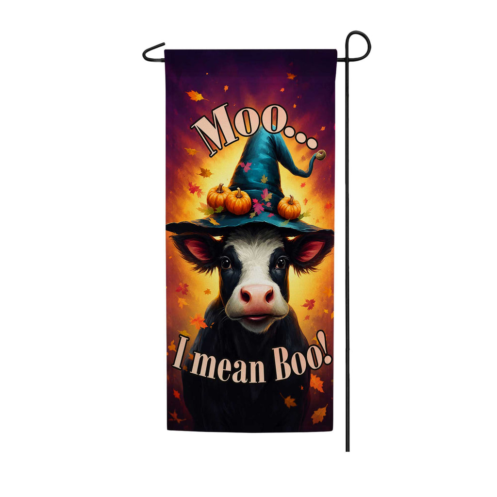 Moo... I Mean Boo! Garden Banner Flag