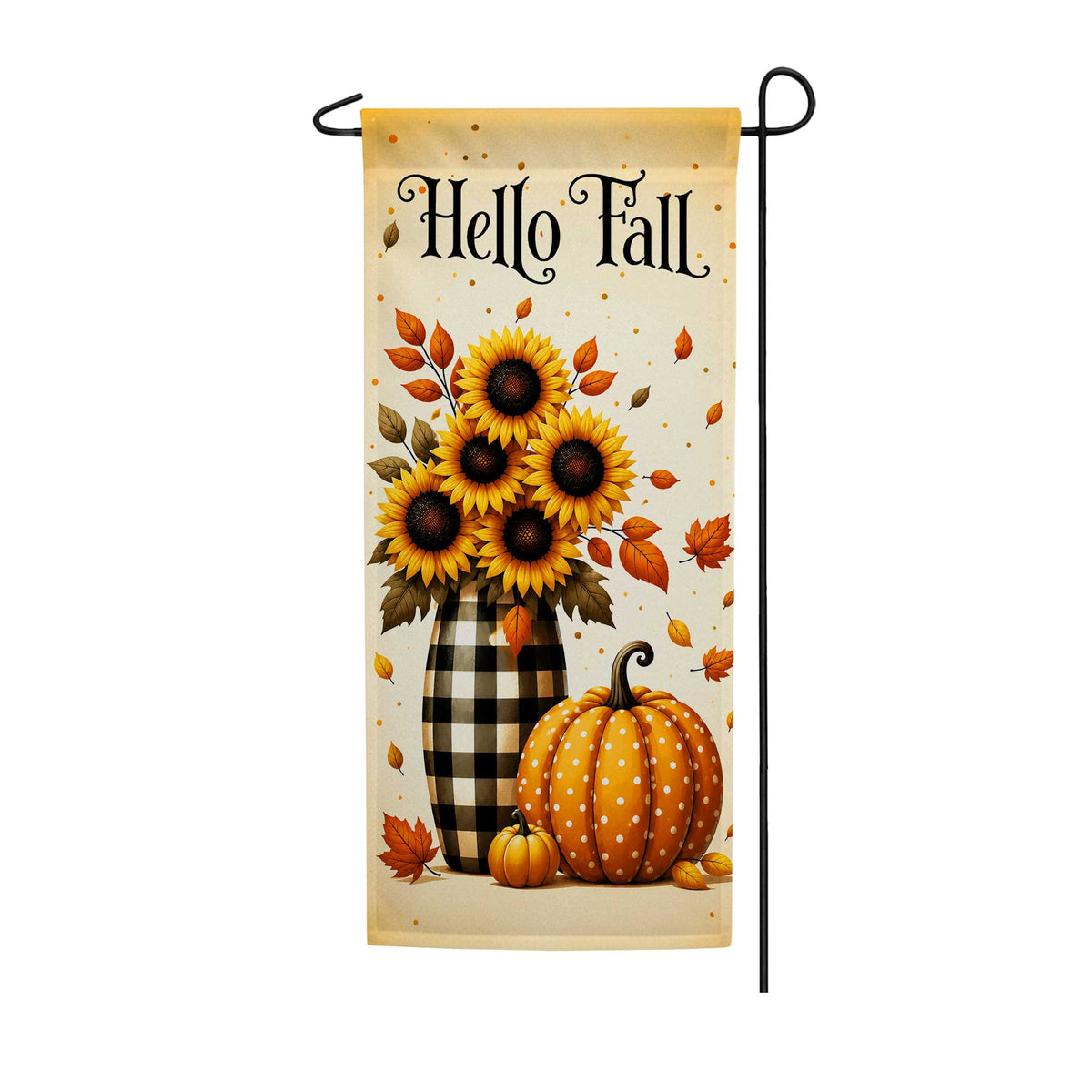 Hello Fall Sunflower Pumpkin Garden Banner Flag 