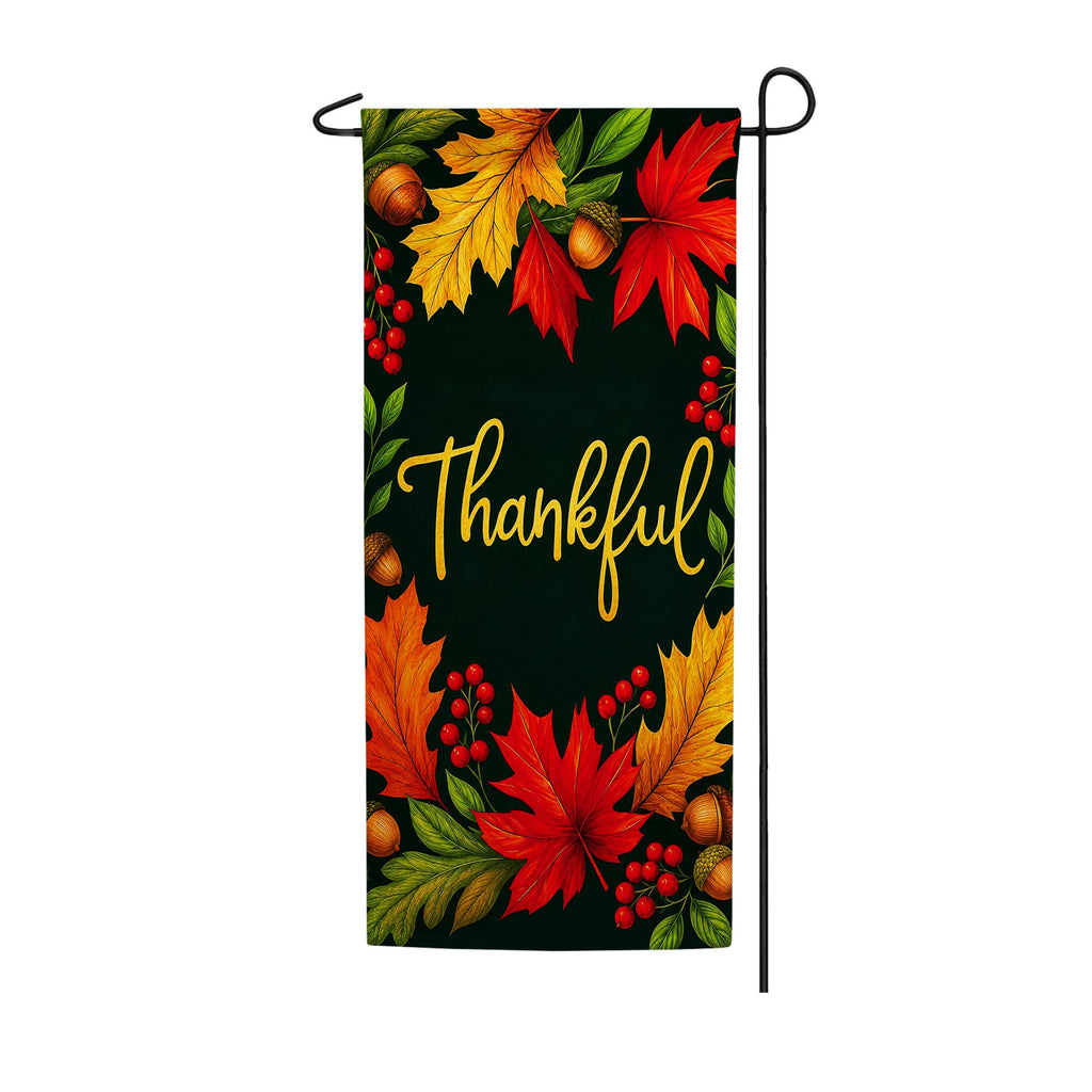 Thankful Leaves Garden Banner Flag