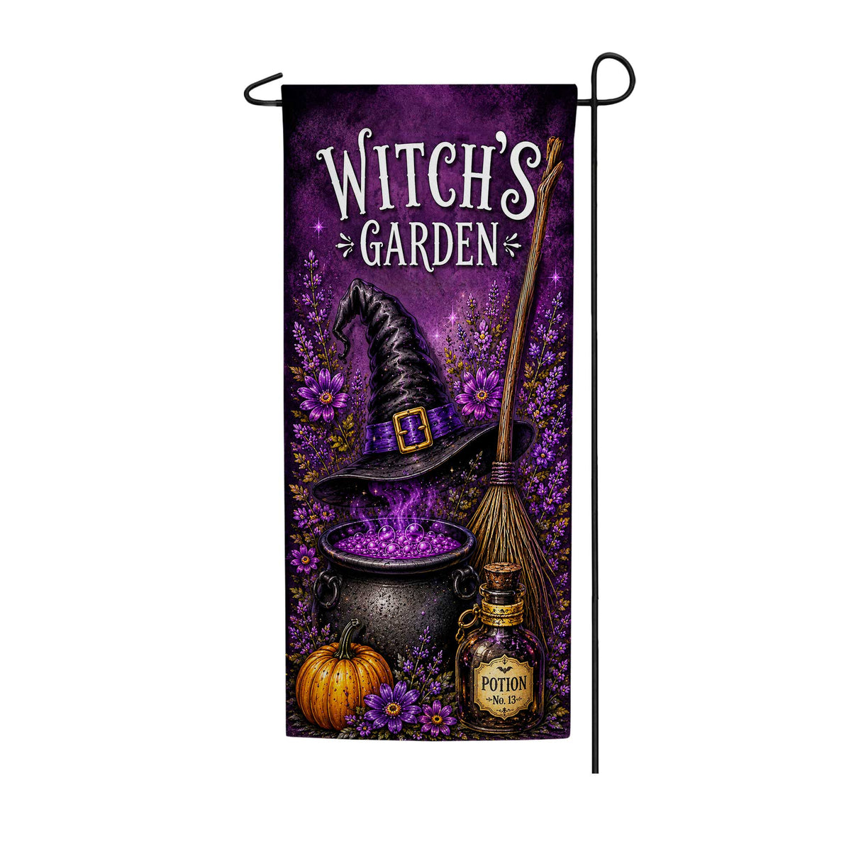 Witch's Garden Halloween Garden Banner Flag