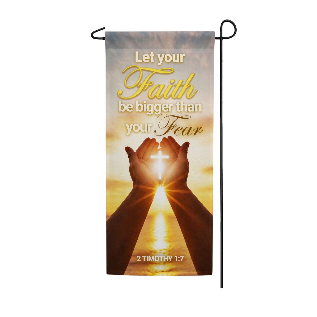 Faith Over Fear Inspirational Double Sided Banner Garden Flag 12.5" x 28"