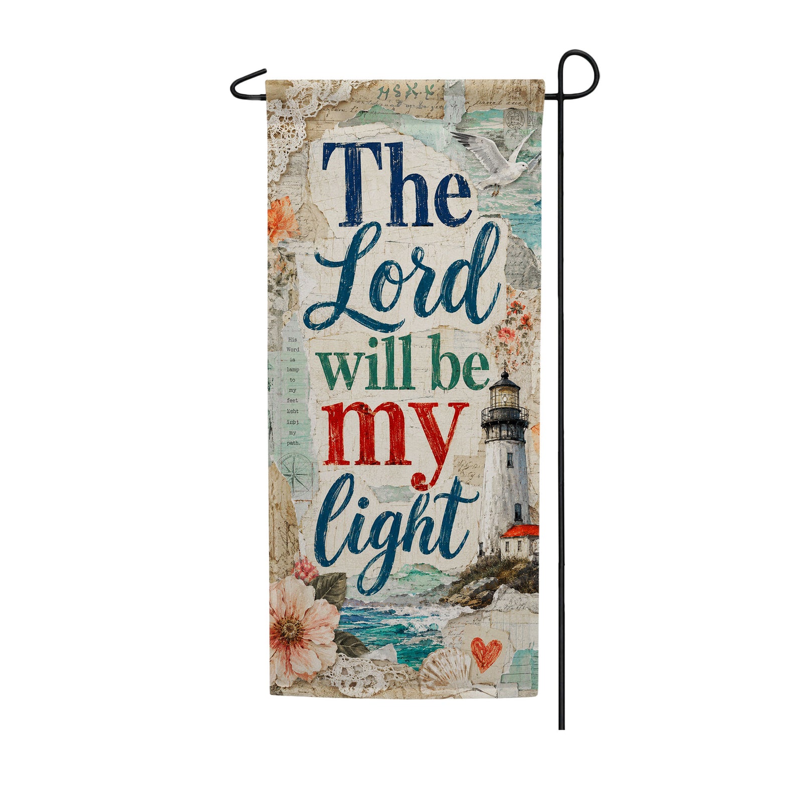 The Lord Will Be My Light Double Sided Banner Garden Flag 12.5" x 28"